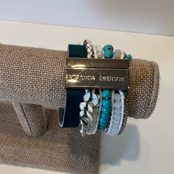 Victoria Emerson Stack Bracelet Turquoise and White - Picture 2 of 3